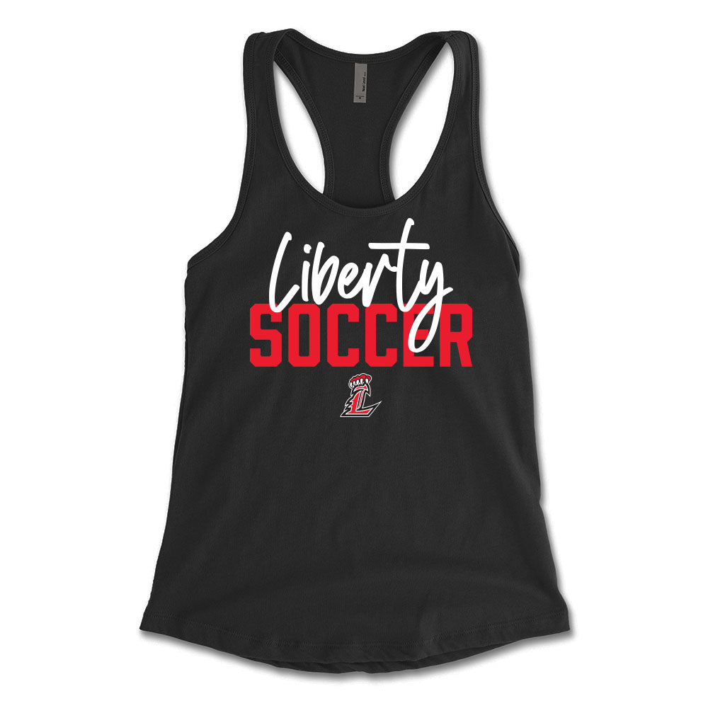 Liberty Soccer Script Racerback Tank