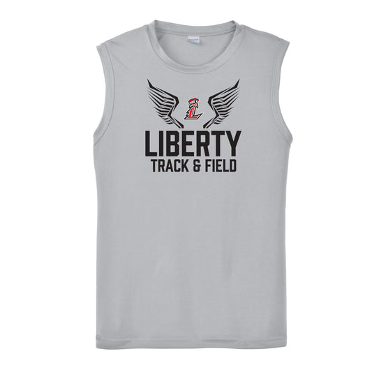 Liberty Track and Field Logo in Black Performance Sleeveless Tank