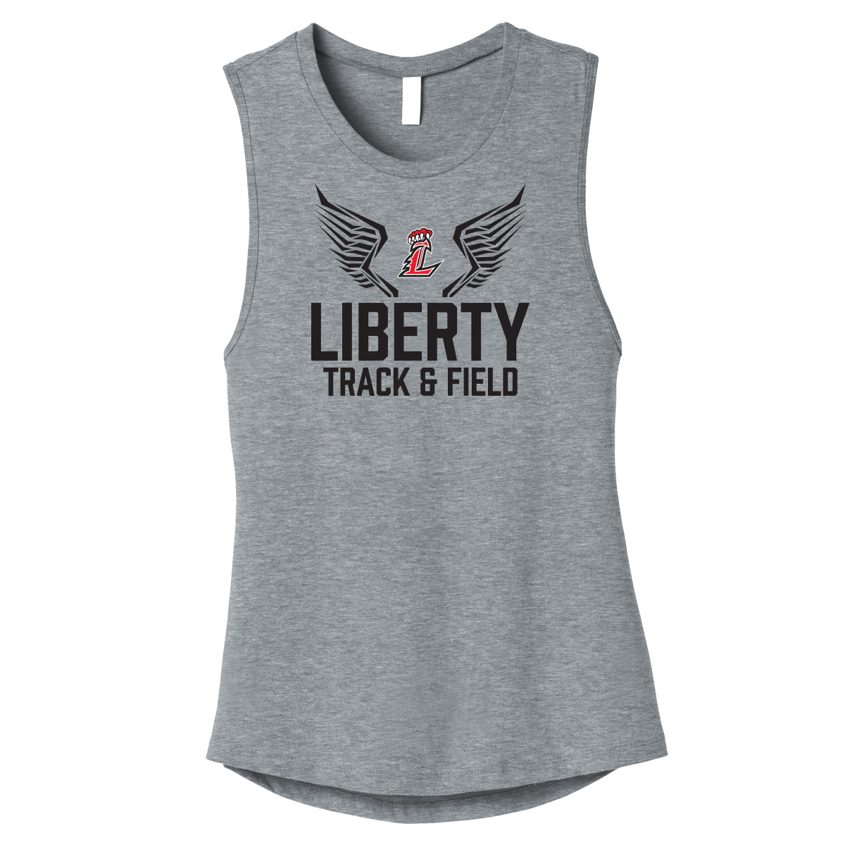 Liberty Track and Field Logo In Black Womens Muscle Tank