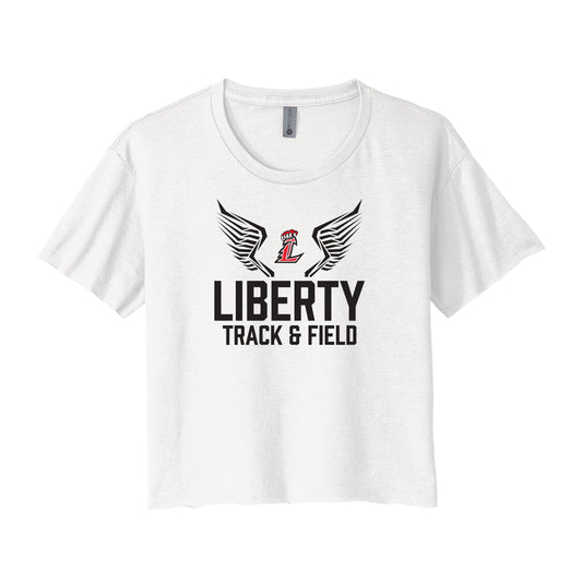 Liberty Track and Field in Black Logo Cropped Tee
