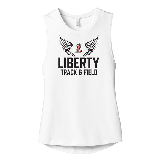 Liberty Track and Field Logo In Black Womens Muscle Tank
