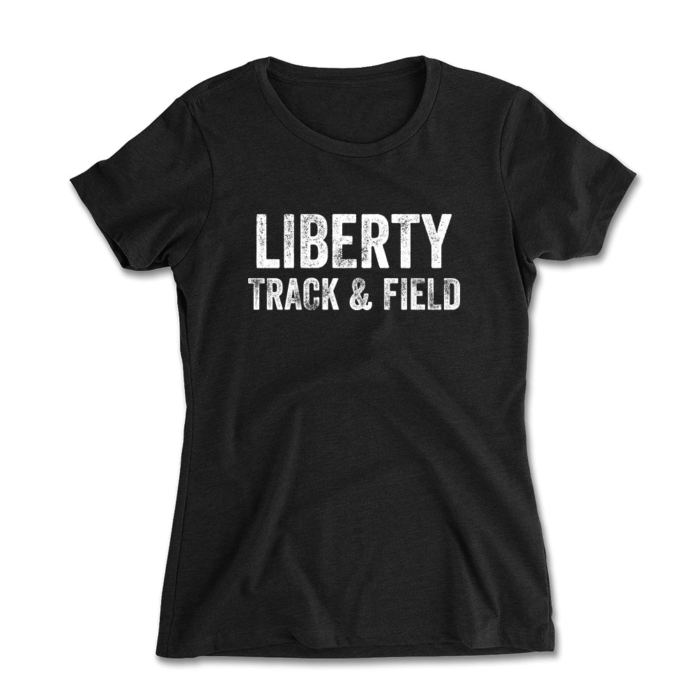Distressed Liberty Track and Field Women's Fitted Tee