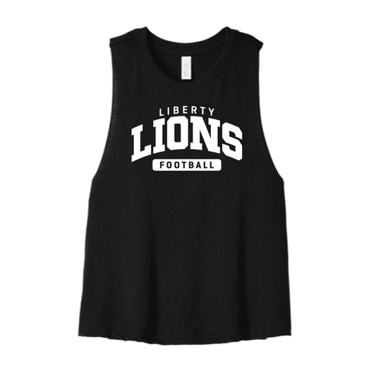 Liberty Lions Football Cropped Racerback Tank