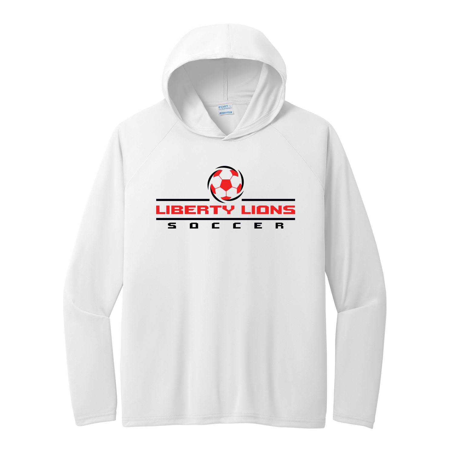 Men's Liberty Lions Soccer Practice Performance Hooded Long Sleeve Tee