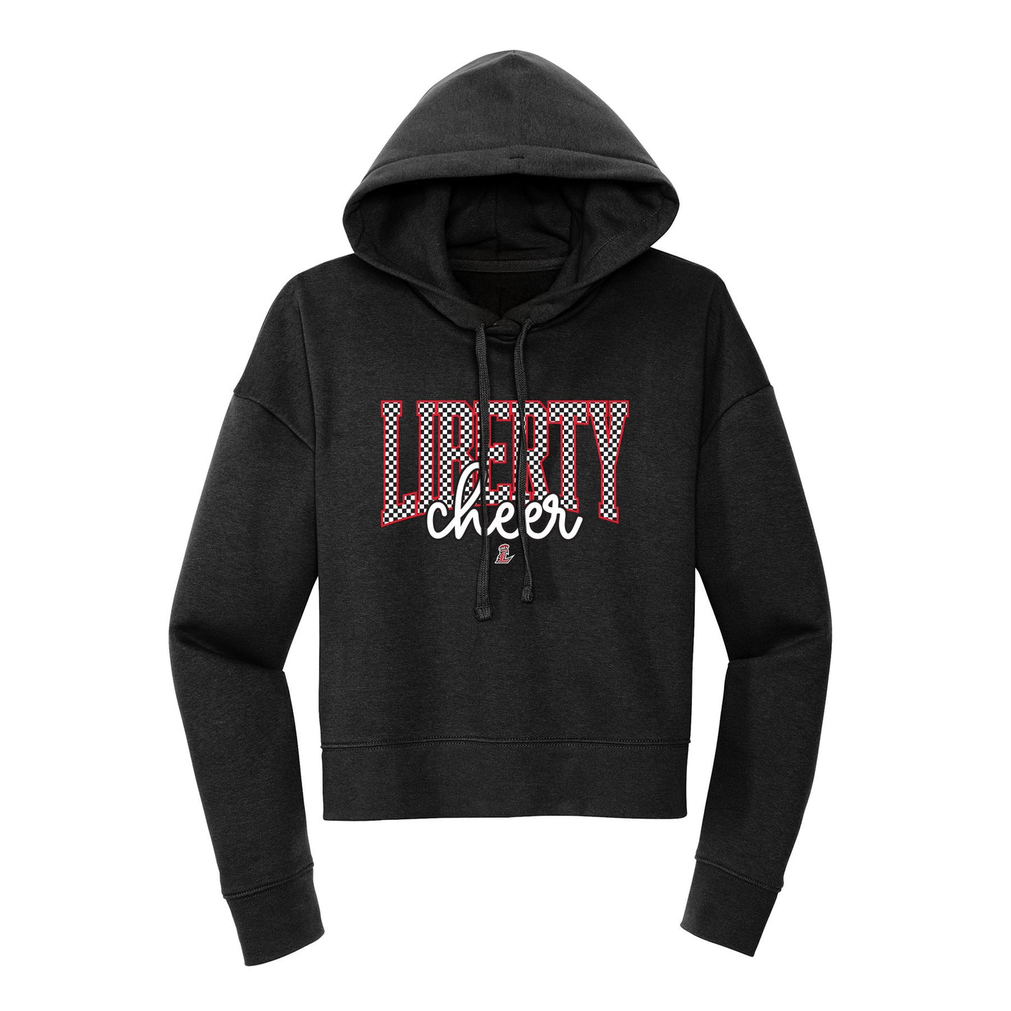 Checkered Liberty Cheer Cropped Hoodie