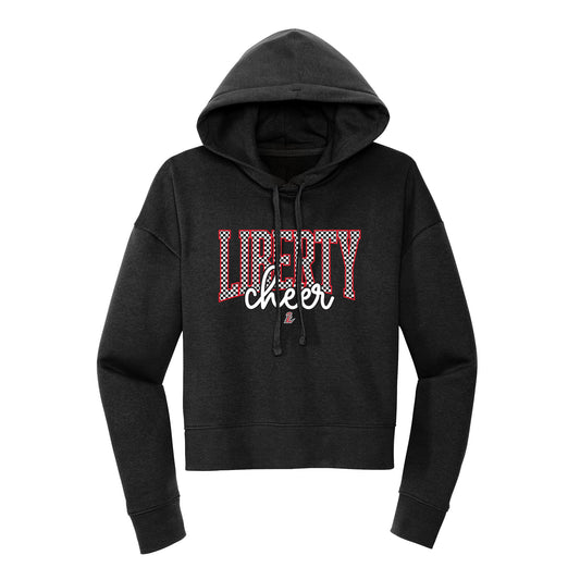 Checkered Liberty Cheer Cropped Hoodie