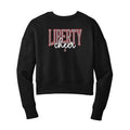 Checkered Liberty Cheer Cropped Crewneck Sweatshirt