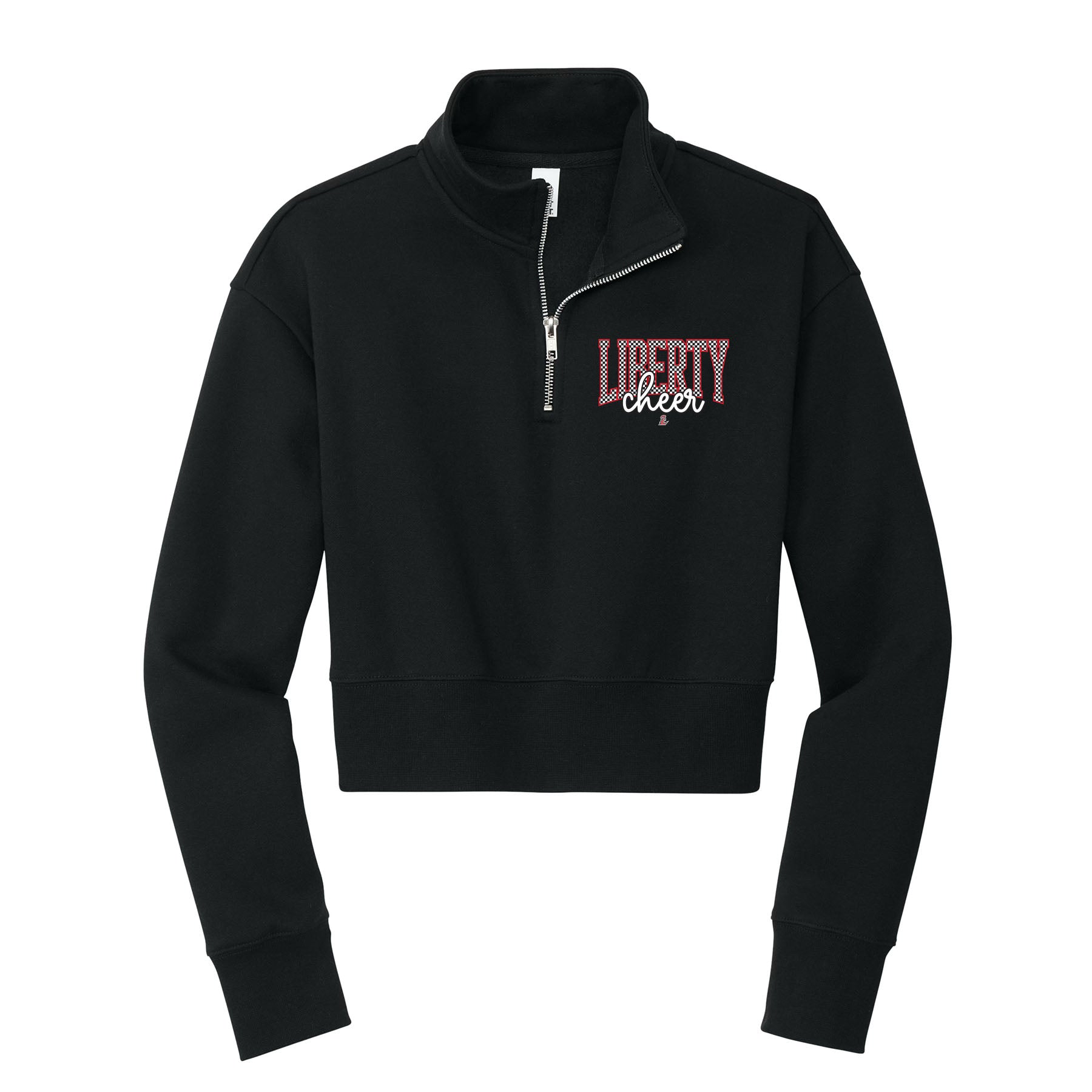 Checkered Liberty Cheer Cropped 1/4 Zip Fleece