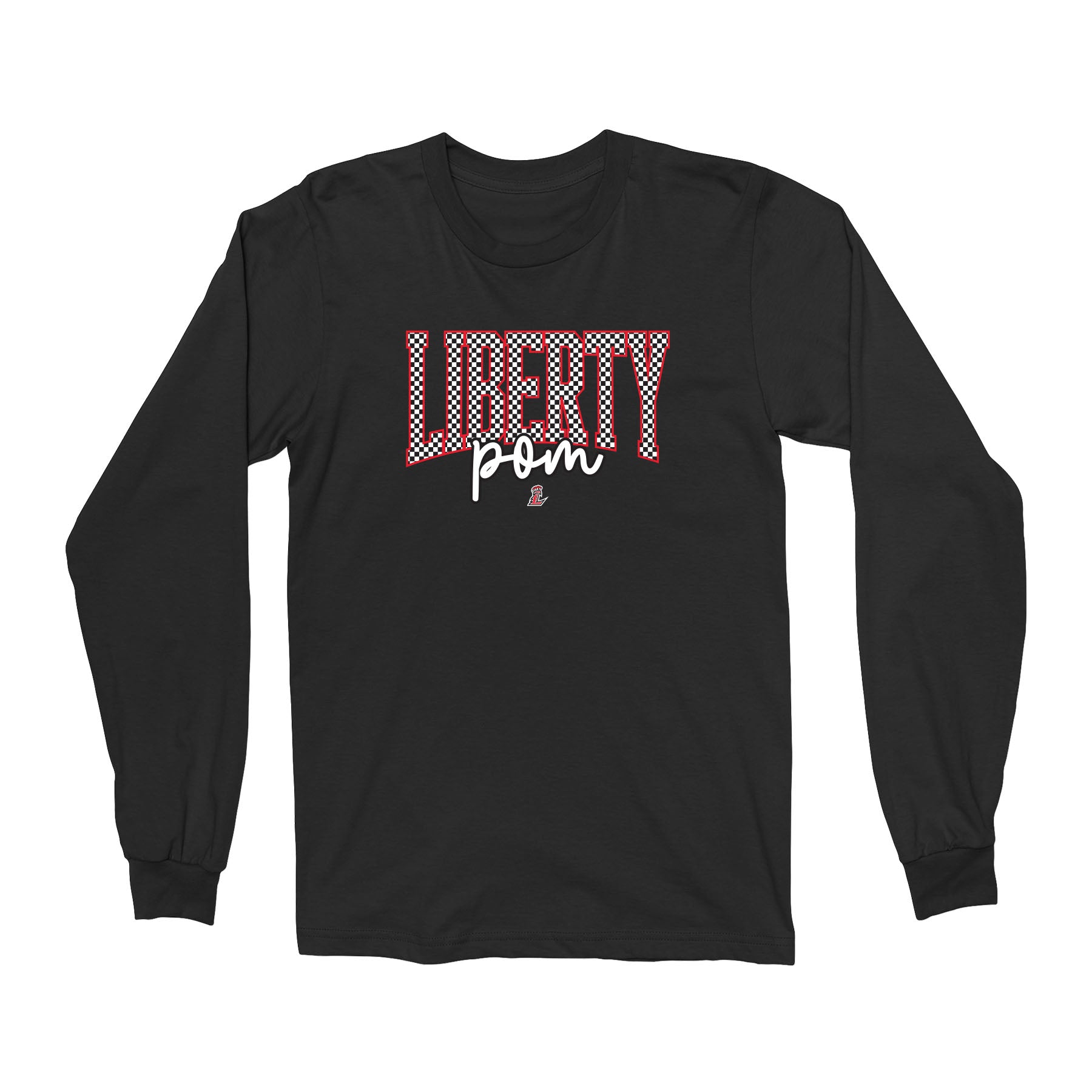 Checkered Liberty Pom Unisex Long Sleeve Tee