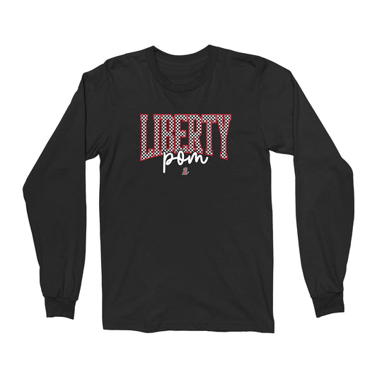 Checkered Liberty Pom Unisex Long Sleeve Tee