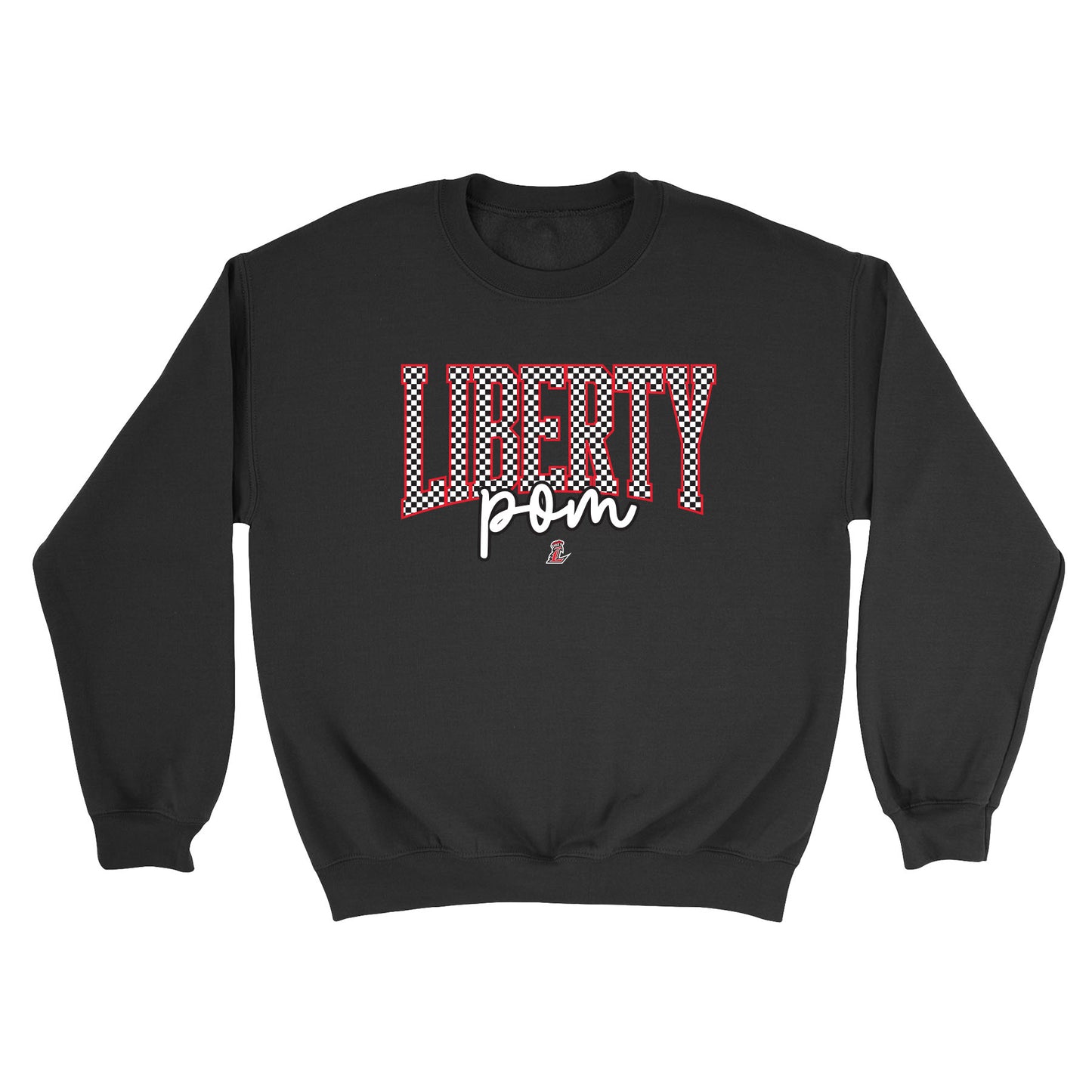 Checkered Liberty Pom Unisex Crewneck Sweatshirt