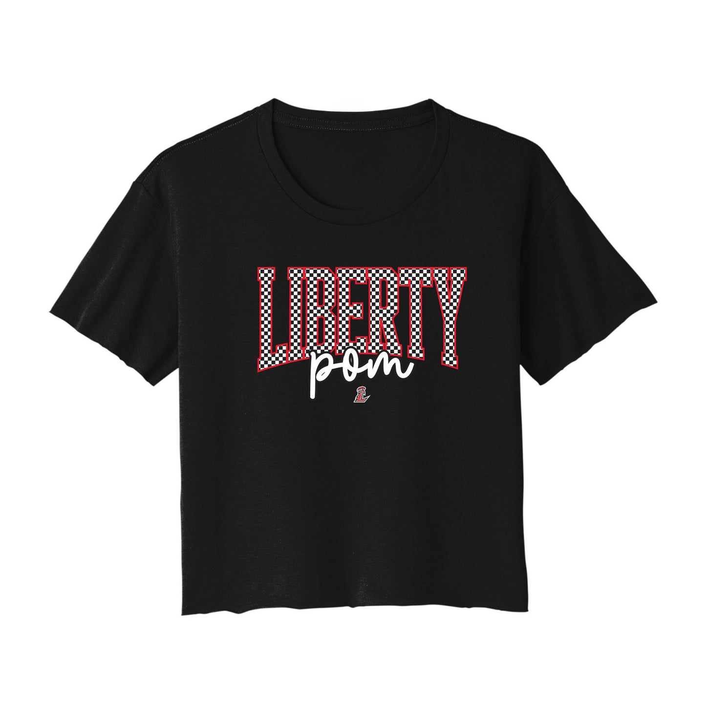 Checkered Liberty Pom Cropped Tee
