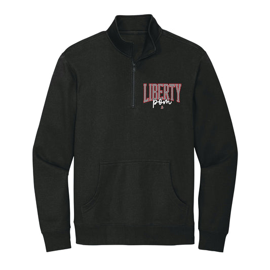 Checkered Liberty Pom 1/4 Zip Fleece