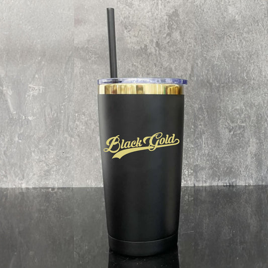 Black Gold Script 20 Ounce Tumbler