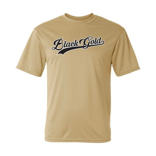 Black Gold Script Dri Fit Tee