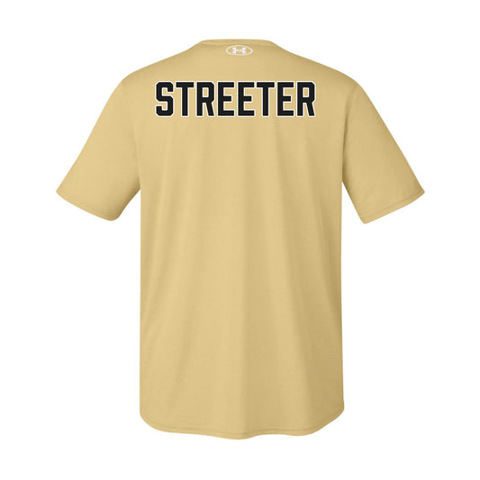 Black Gold Script Under Armour Tee