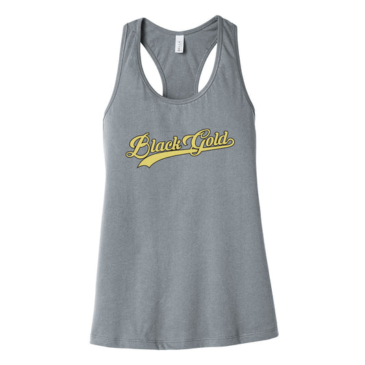 Black Gold Script Women's Racerback Tank