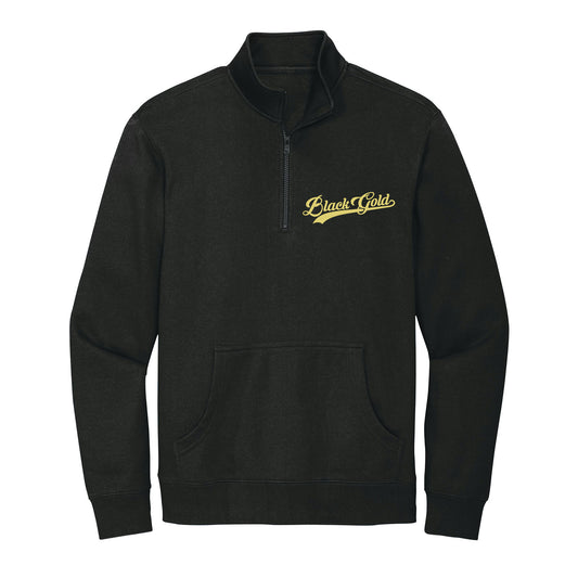 Black Gold Script 1/4 Zip Fleece