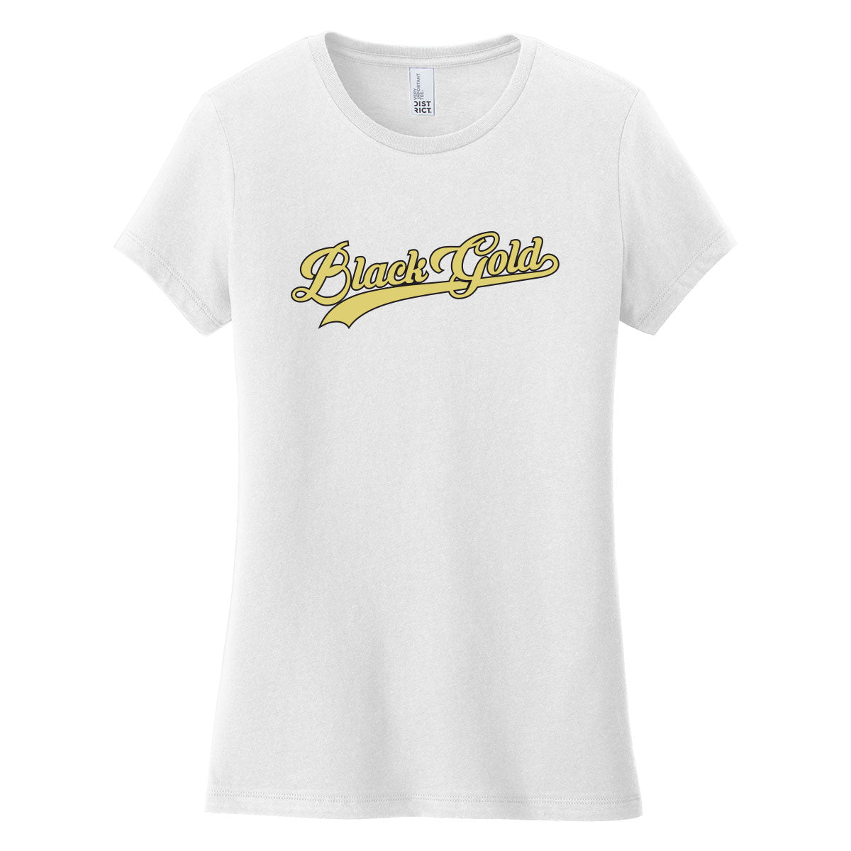 Black Gold Script Women's Fitted Tee