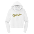 Black Gold Script Cropped Hoodie