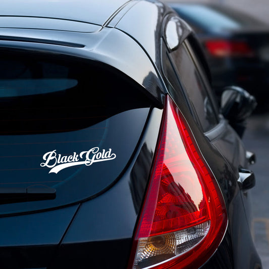Black Gold Baseball Script Sticker