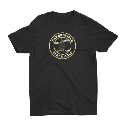 Black and Gold Baseball Seal Unisex Tee