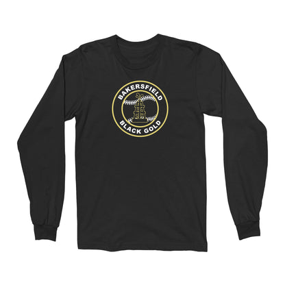 Black Gold Baseball Seal Long Sleeve Tee