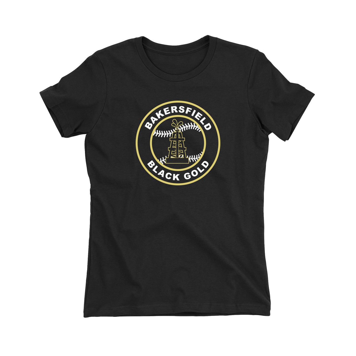 Black Gold Baseball Seal Women's Fitted Tee