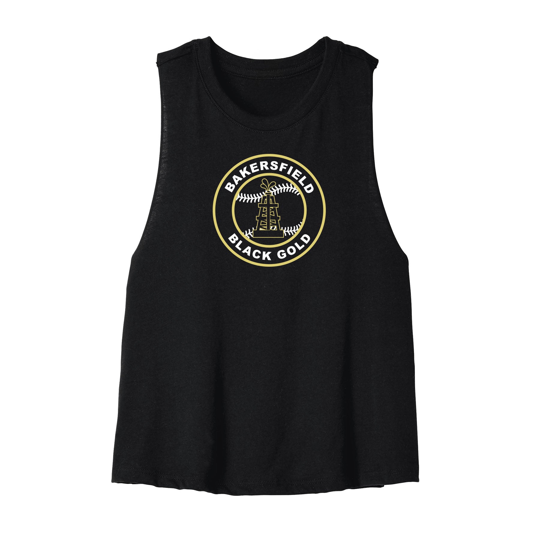 Black Gold Baseball Seal Women's Cropped Tank