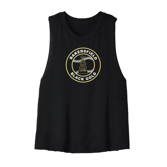 Black Gold Baseball Seal Women's Cropped Tank