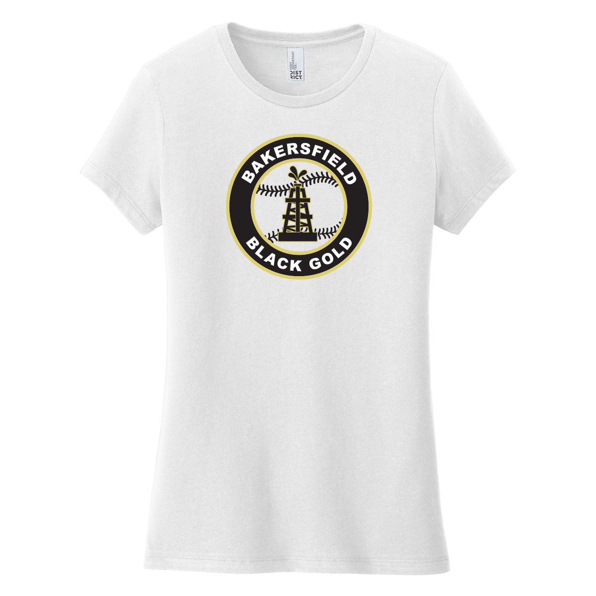 Black Gold Baseball Seal Women's Fitted Tee