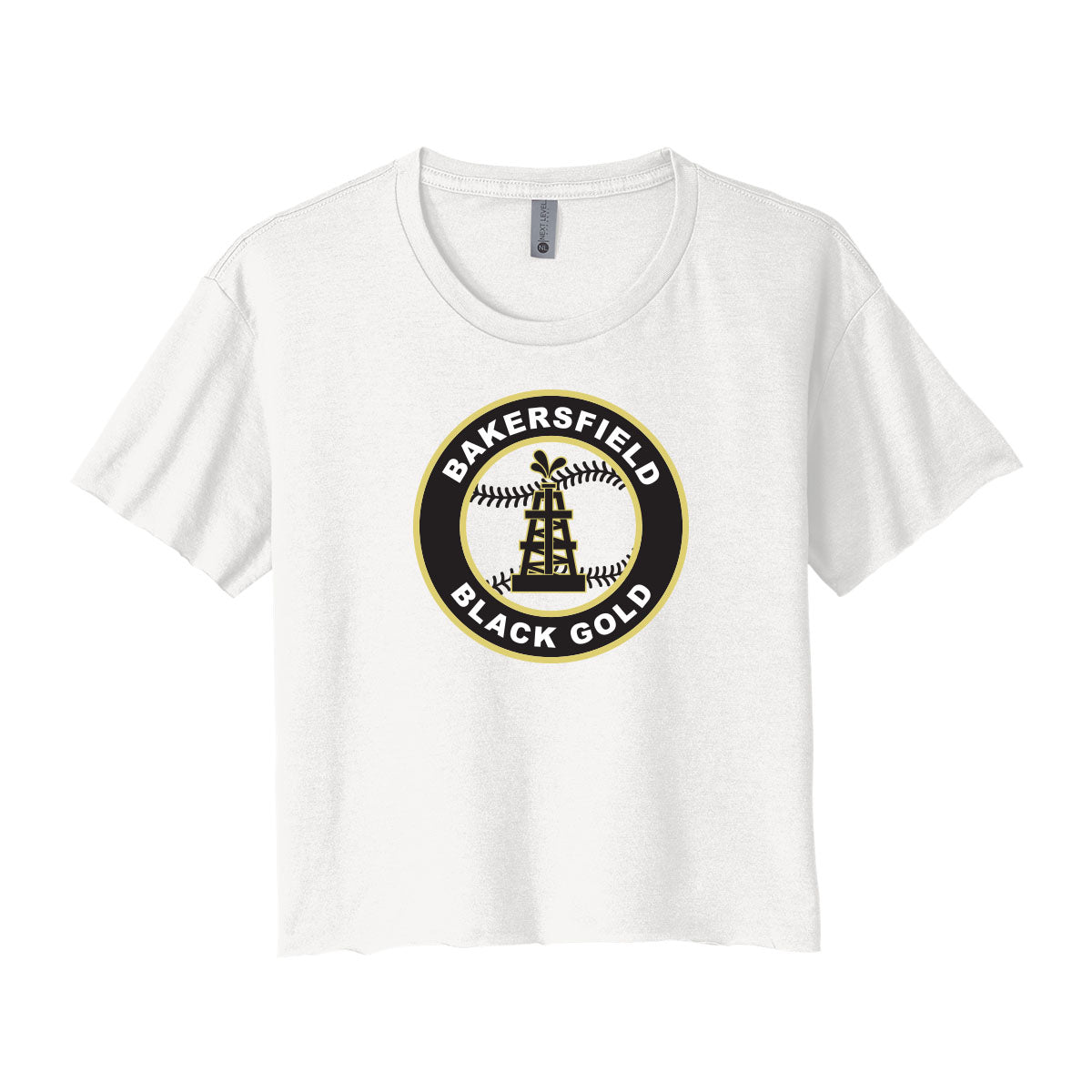Black Gold Baseball Seal Cropped Tee