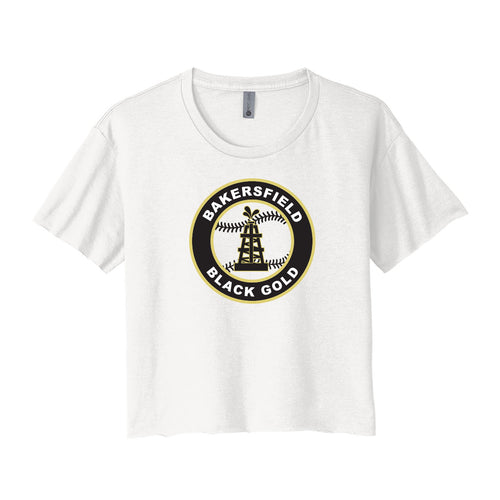 Black Gold Baseball Seal Cropped Tee