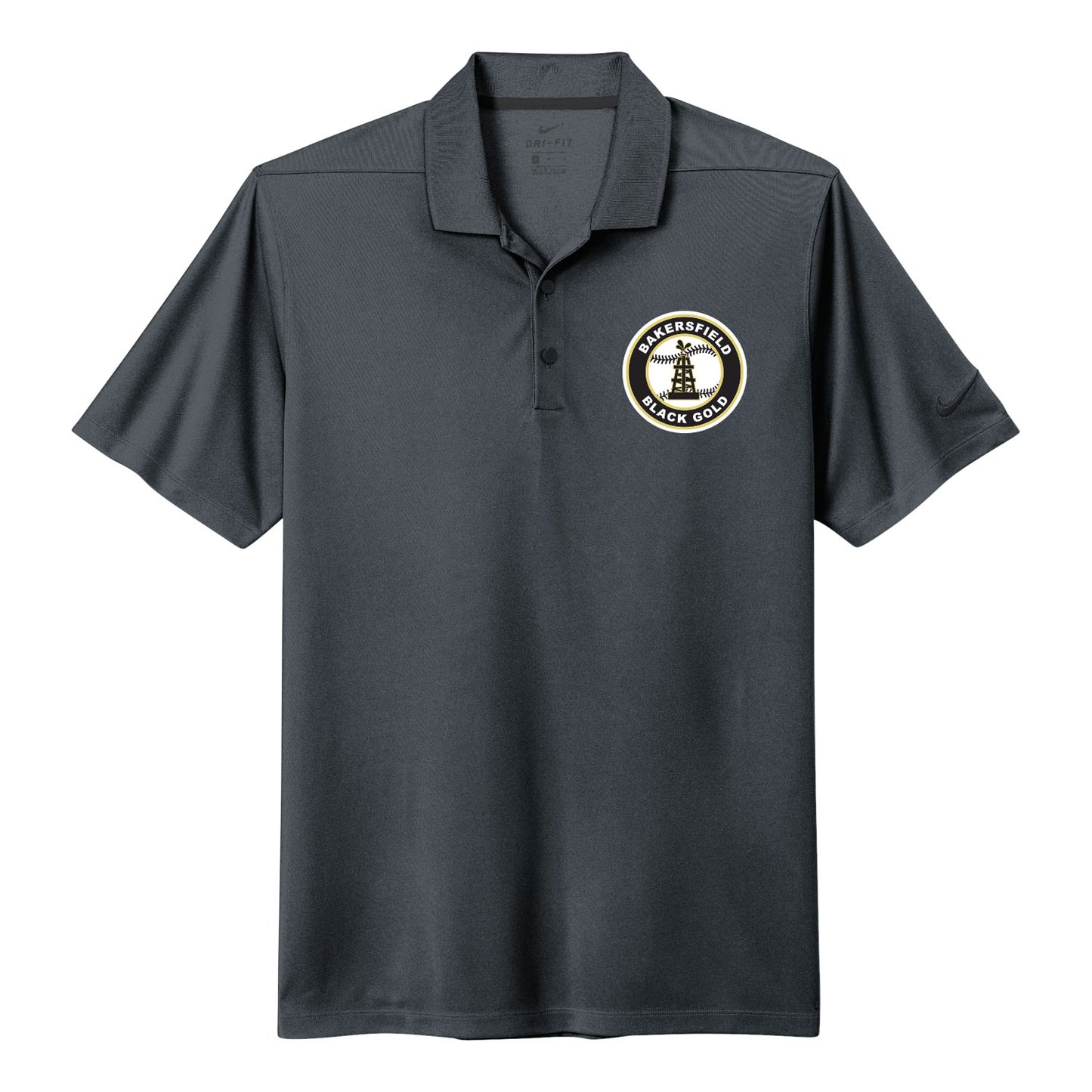 Black and Gold Baseball Seal Nike Polo