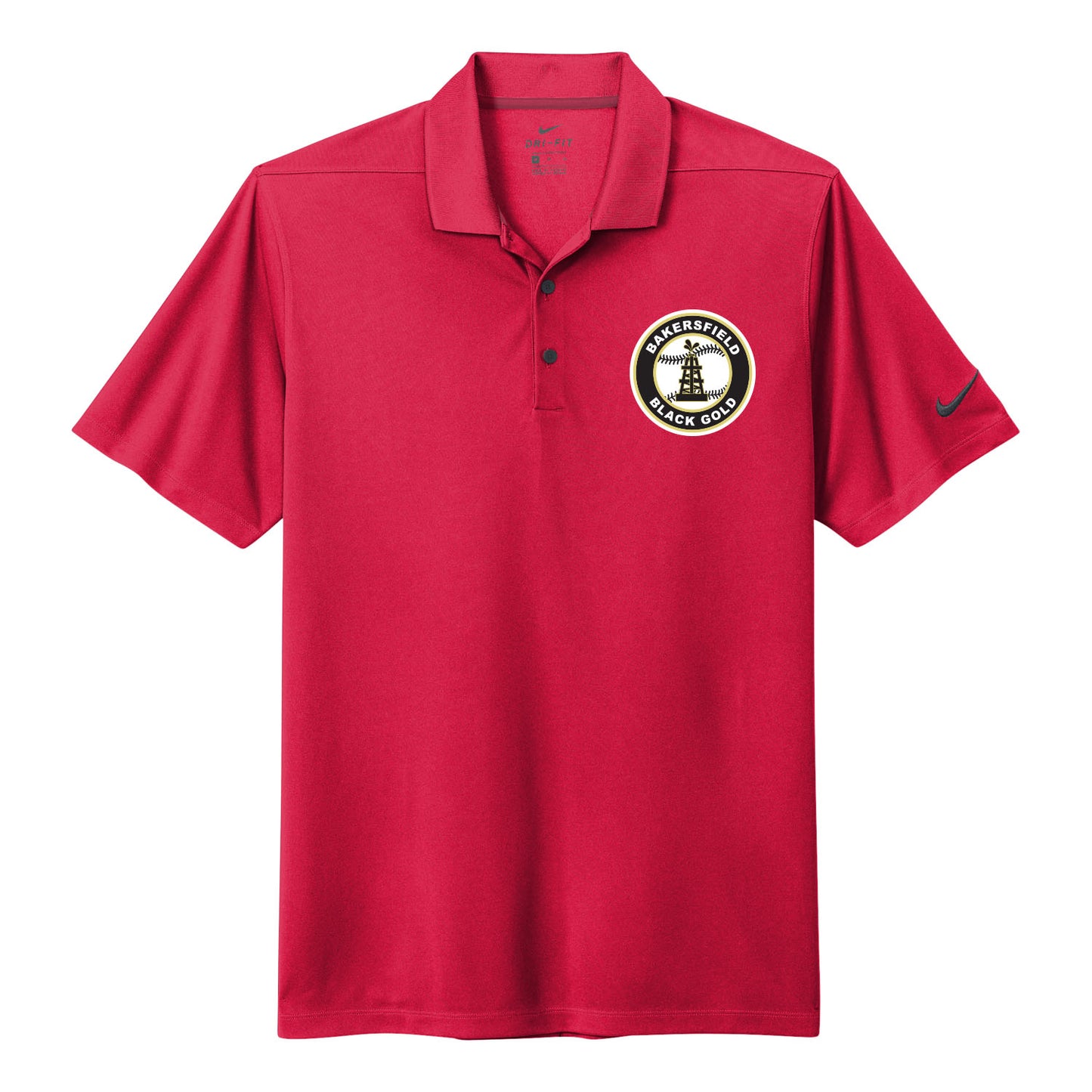 Black and Gold Baseball Seal Nike Polo