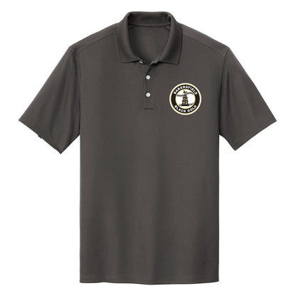 Black and Gold Baseball Seal Performance Polo