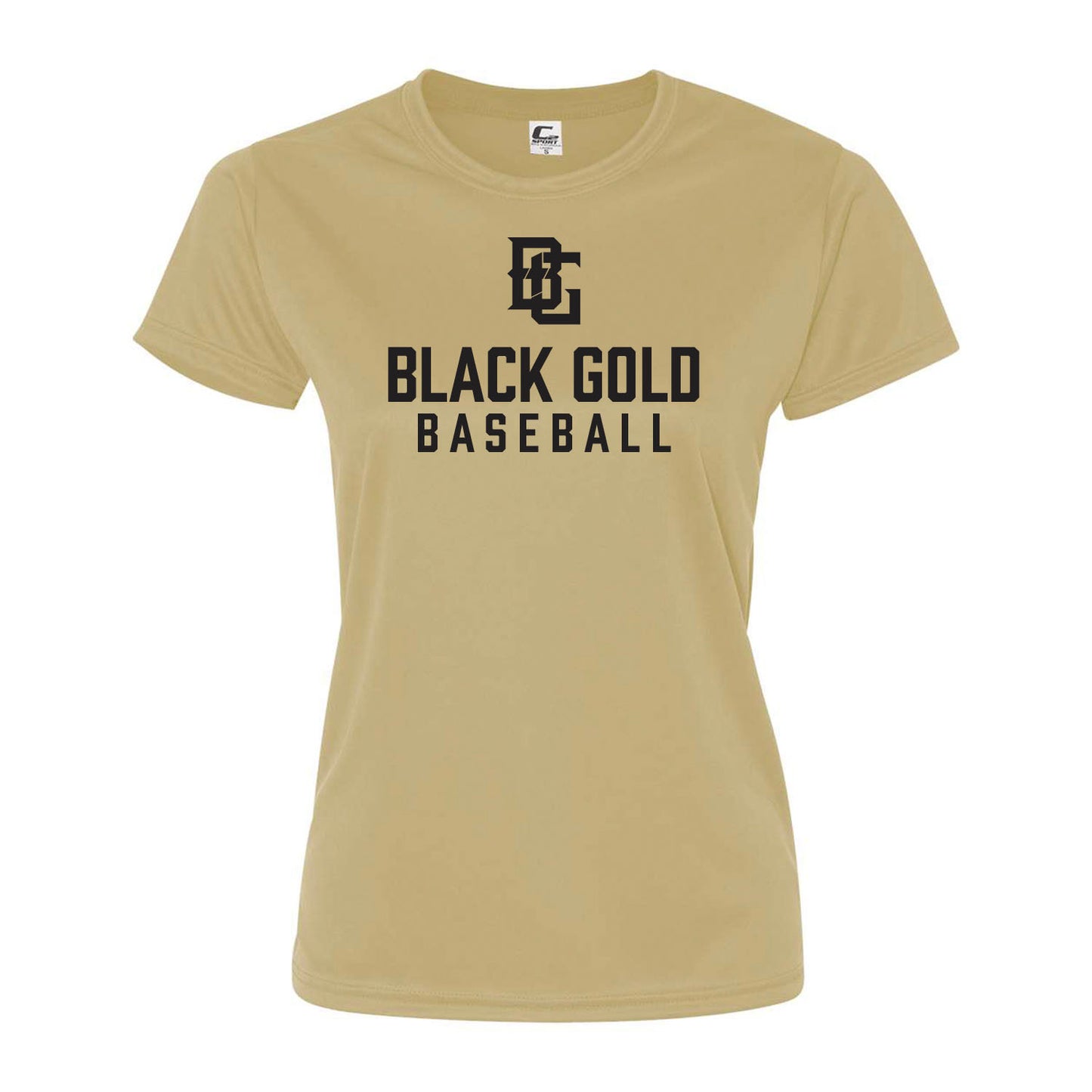 Black and Gold Baseball Womens Dri Fit Tee
