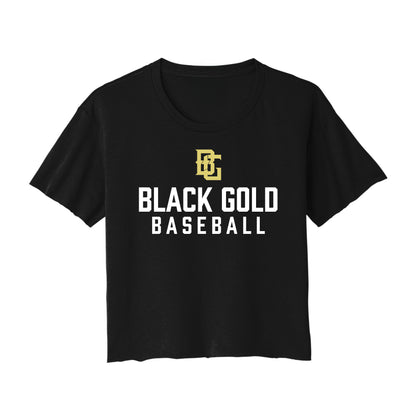 Black Gold Baseball Cropped Tee