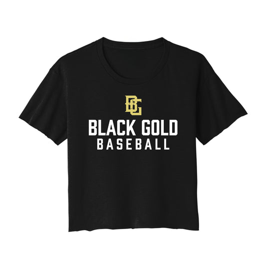 Black and Gold Baseball Cropped Tee