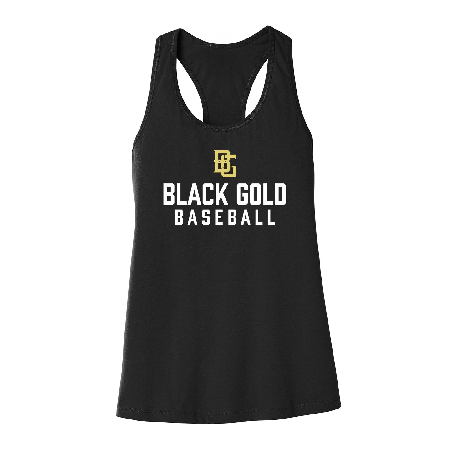Black and Gold Baseball Women's Racerback Tank