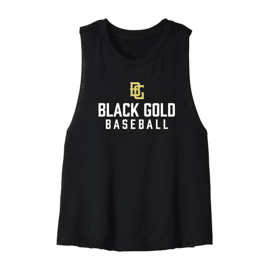 Black and Gold Baseball Women's Cropped Tank