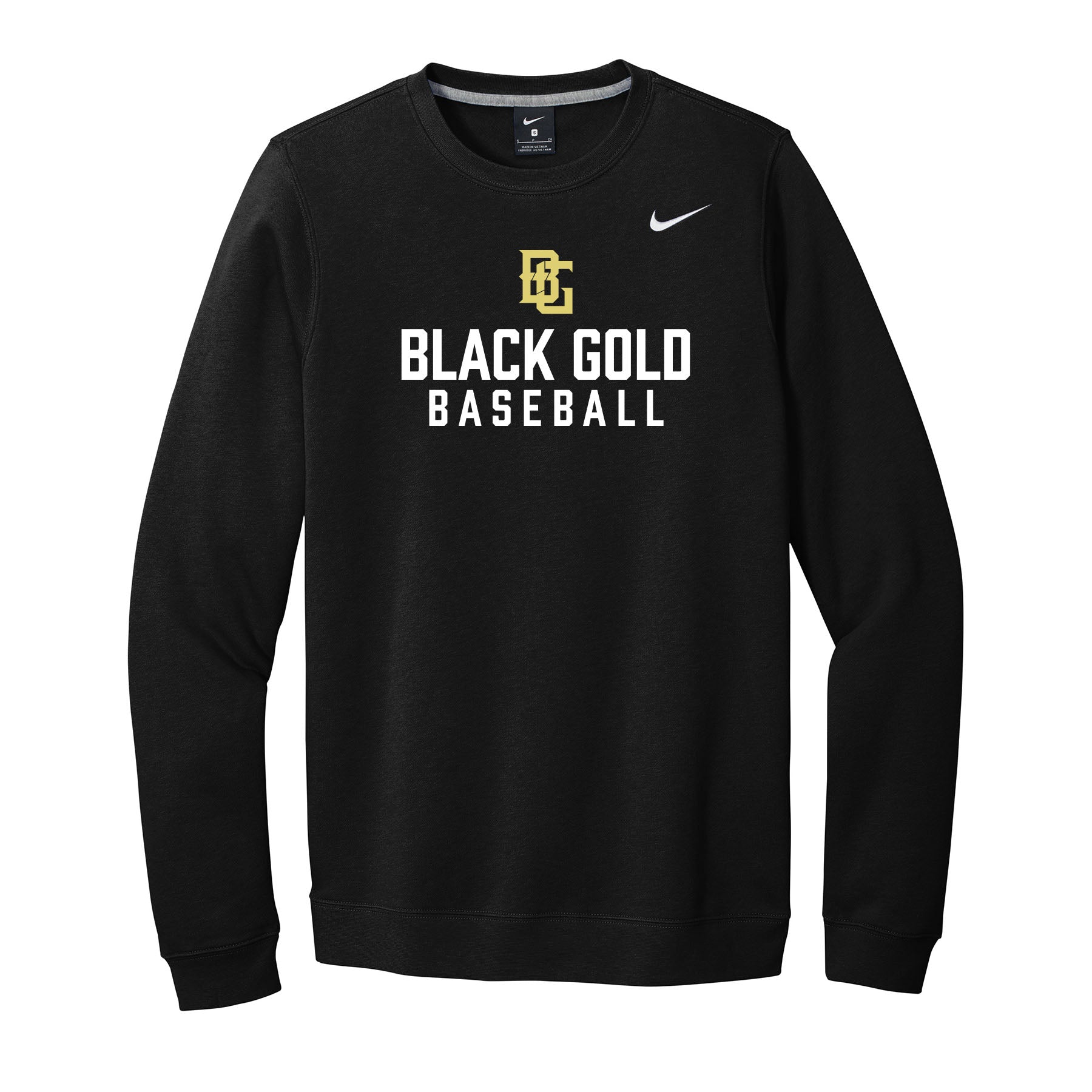 Black Gold Baseball Nike Crewneck Sweatshirt