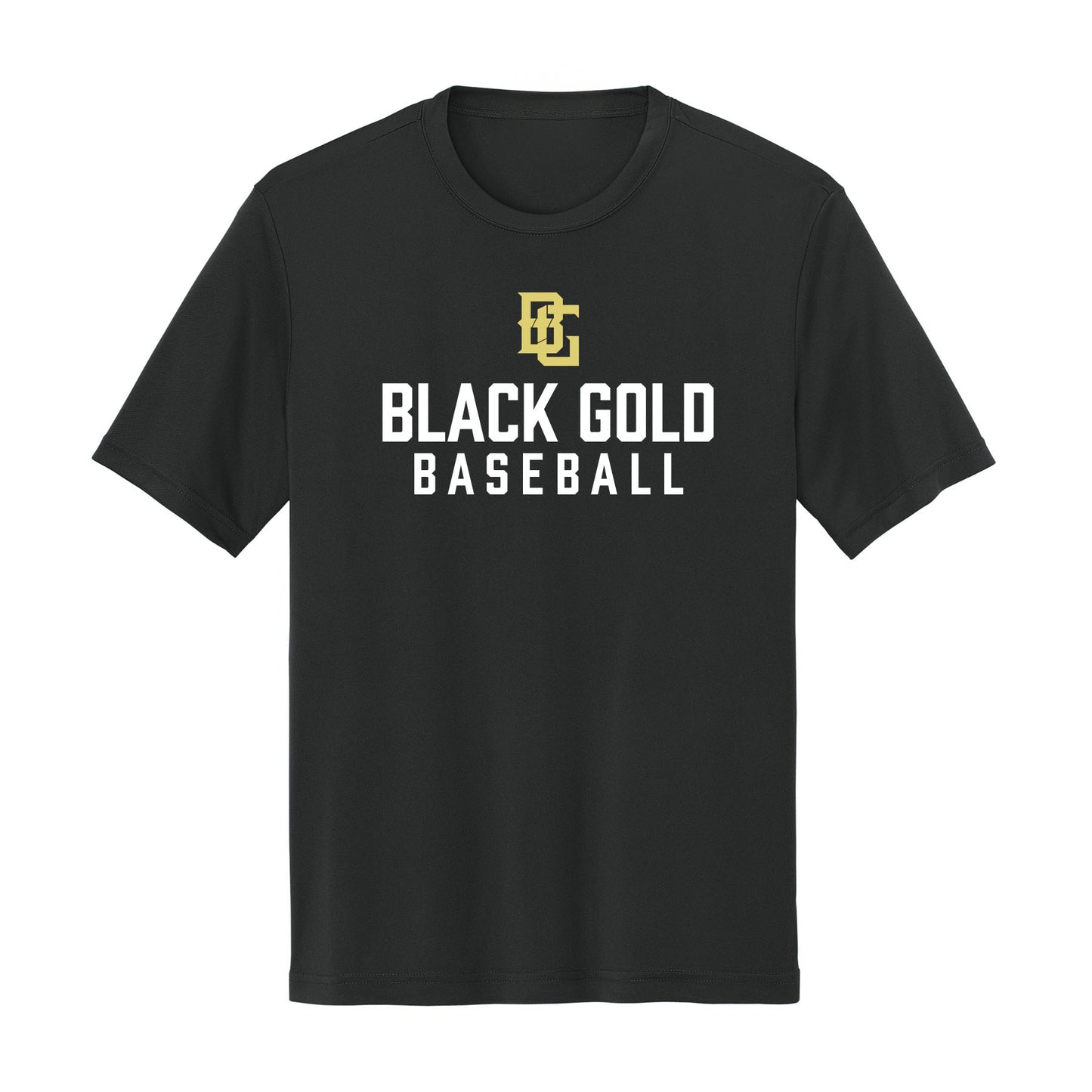 Black and Gold Baseball Dri Fit Tee