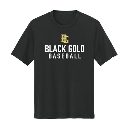 Black and Gold Baseball Dri Fit Tee