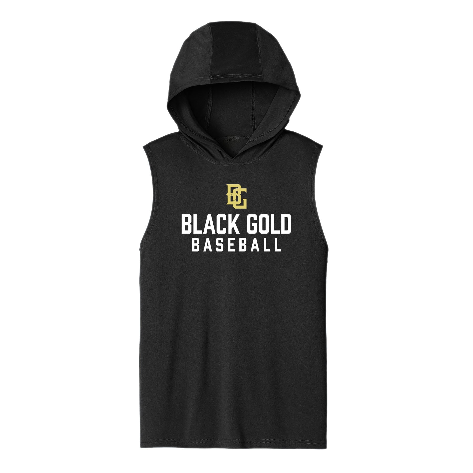 Black Gold Baseball Unisex Dri Fit Hooded Tank