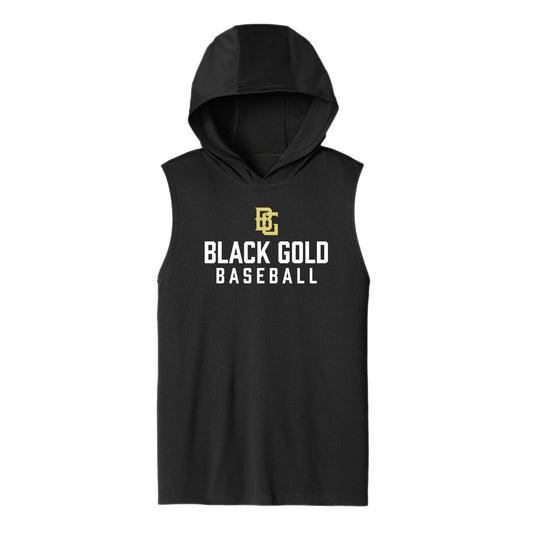 Black and Gold Baseball Unisex Dri Fit Hooded Tank