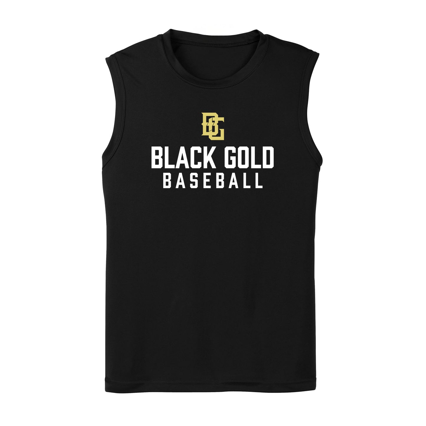 Black and Gold Baseball Performance Sleeveless Tank