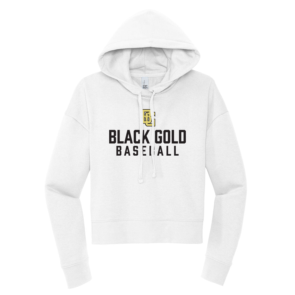 Black Gold Baseball Cropped Hoodie