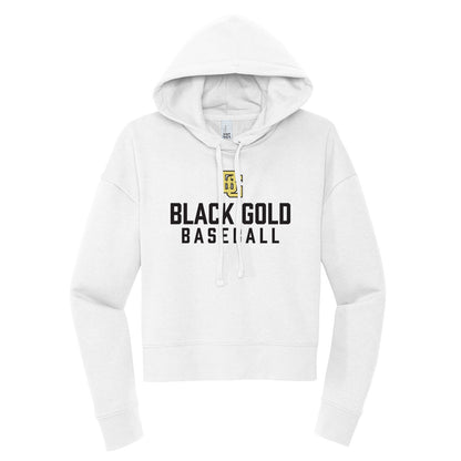 Black Gold Baseball Cropped Hoodie