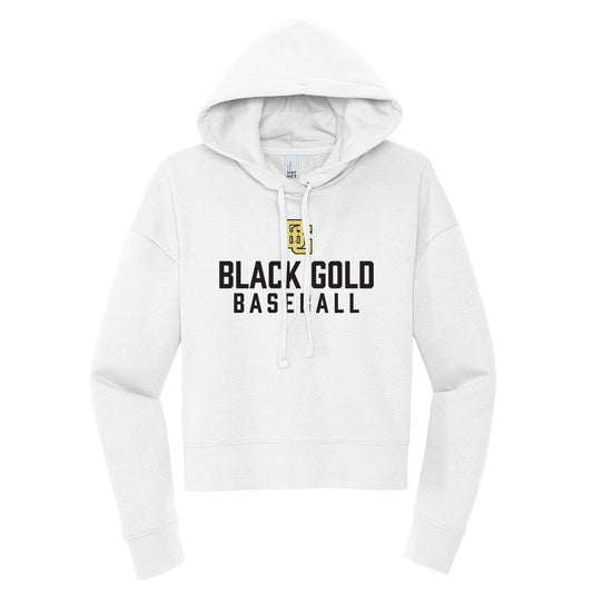 Black Gold Baseball Cropped Hoodie